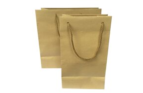 CRAFT RIBBED PAPER BAGS